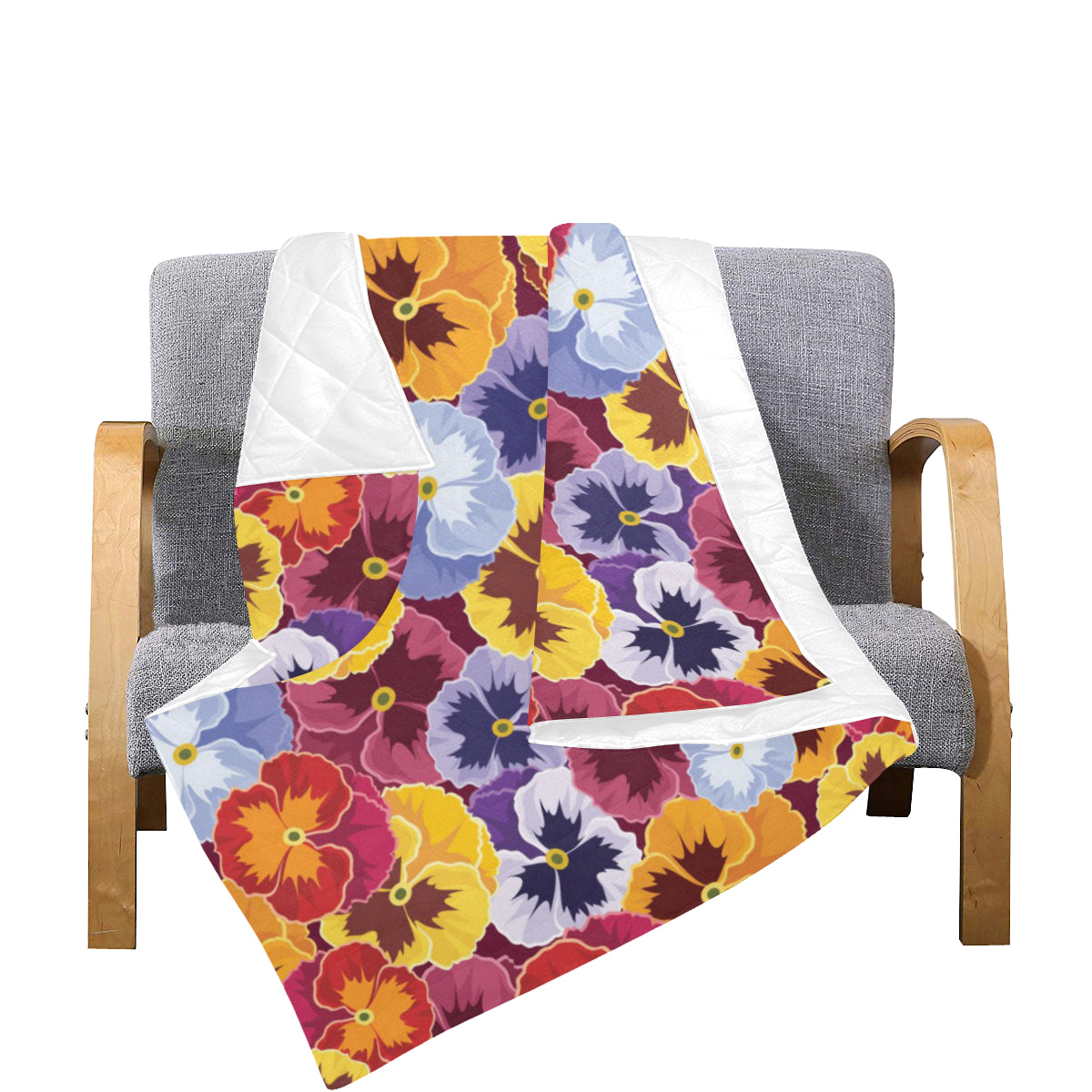 Pansy Pattern Print Design PS01 Premium Quilt