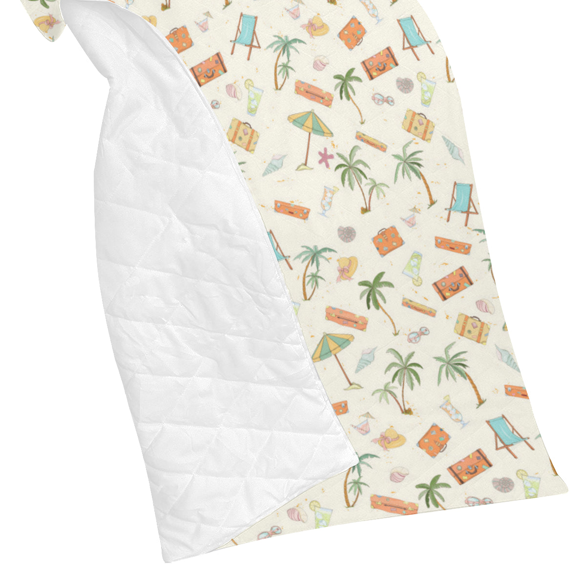 Beach Themed Pattern Print Design 05 Premium Quilt
