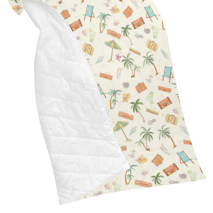 Beach Themed Pattern Print Design 05 Premium Quilt