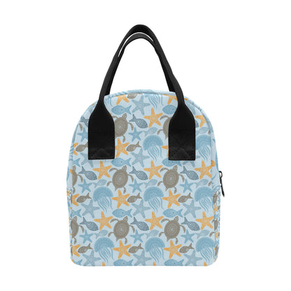 Polynesian Jellyfish Turtle Print Insulated Lunch Bag