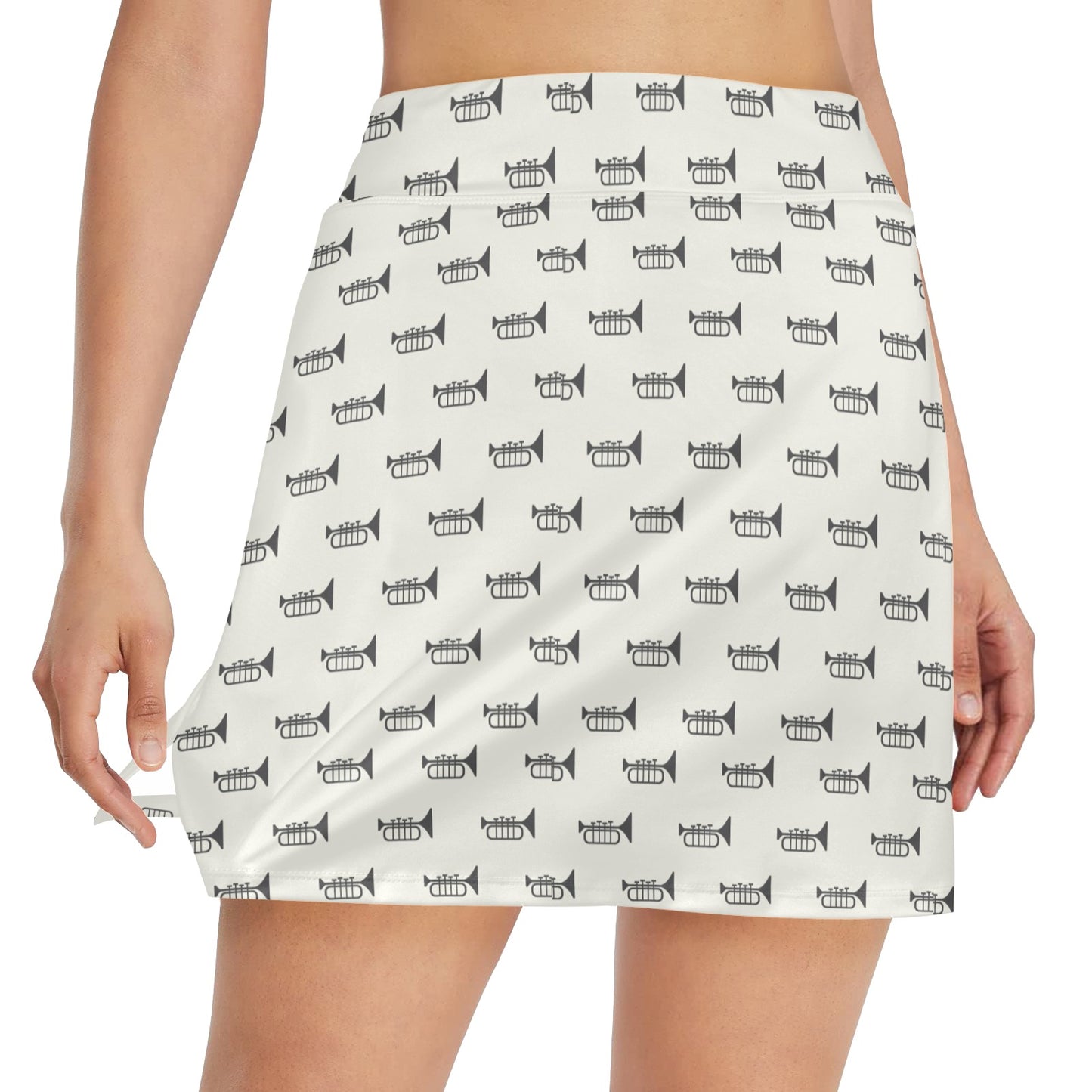 Trumpet Pattern Themed Print 17" Golf & Pickleball Skort with Pockets