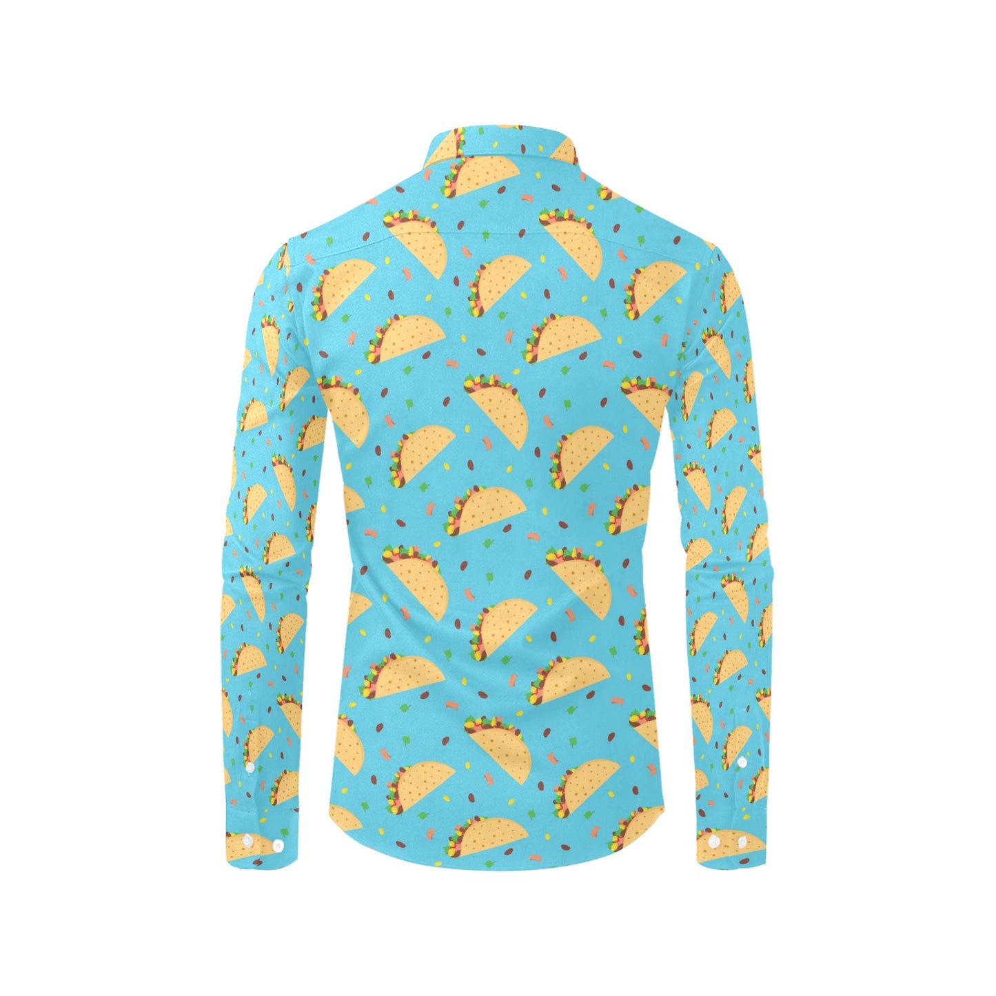 Taco Print Design LKS303 Men's Long Sleeve Dress Shirt