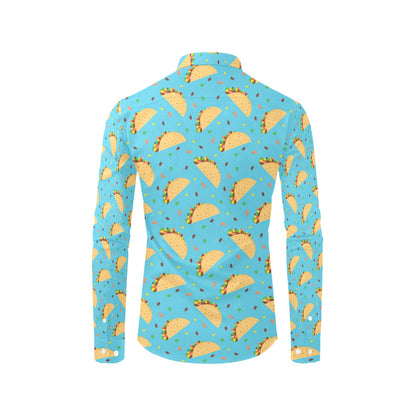 Taco Print Design LKS303 Men's Long Sleeve Dress Shirt