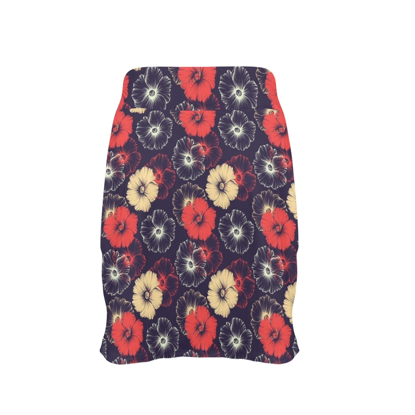 Tropical Flower Print Design LKS302 17" Golf & Pickleball Skort with Pockets