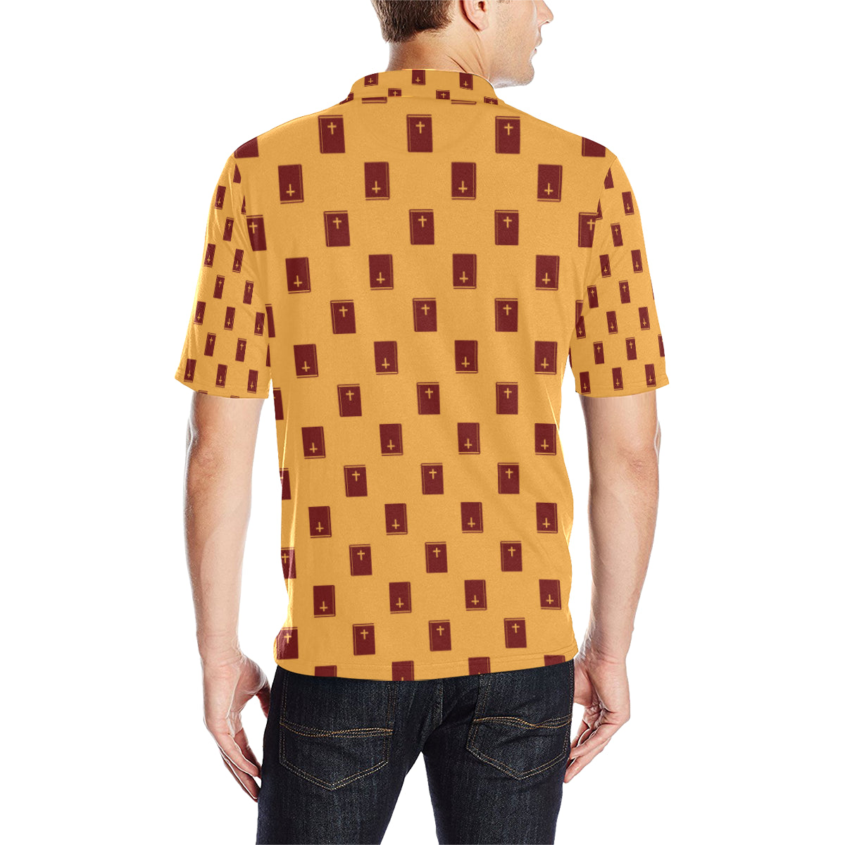 Bible Pattern Print Design 05 Men Polo Shirt