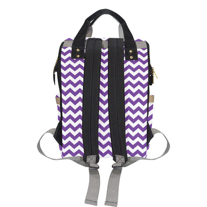 Chevron Purple Pattern Print Design 03 Diaper Bag Backpack