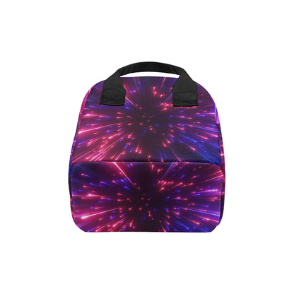 Celestial Purple Blue Neon Speed Light Insulated Lunch Bag
