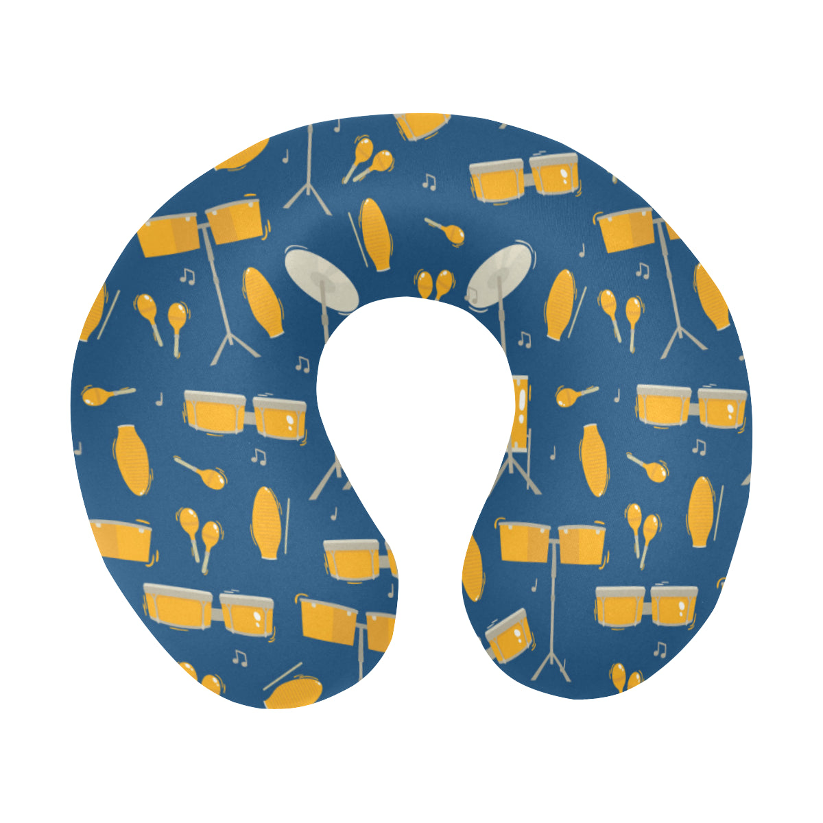 Drum Set Pattern Print Design 03 U-Shaped Travel Neck Pillow