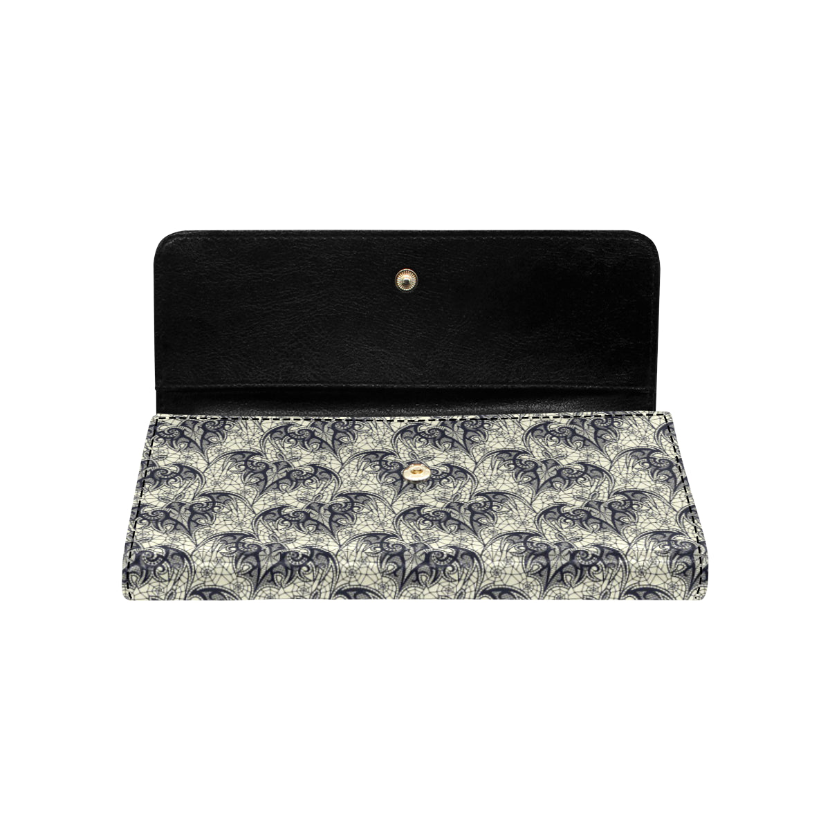 Bat Tribal Pattern Print Design 06 Women's Trifold Wallet