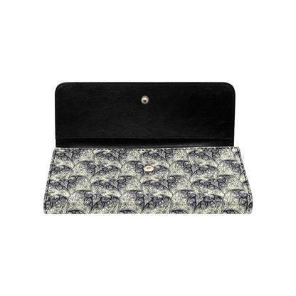 Bat Tribal Pattern Print Design 06 Women's Trifold Wallet