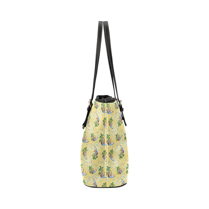 Surf Catch the Wave Design Leather Tote Bag