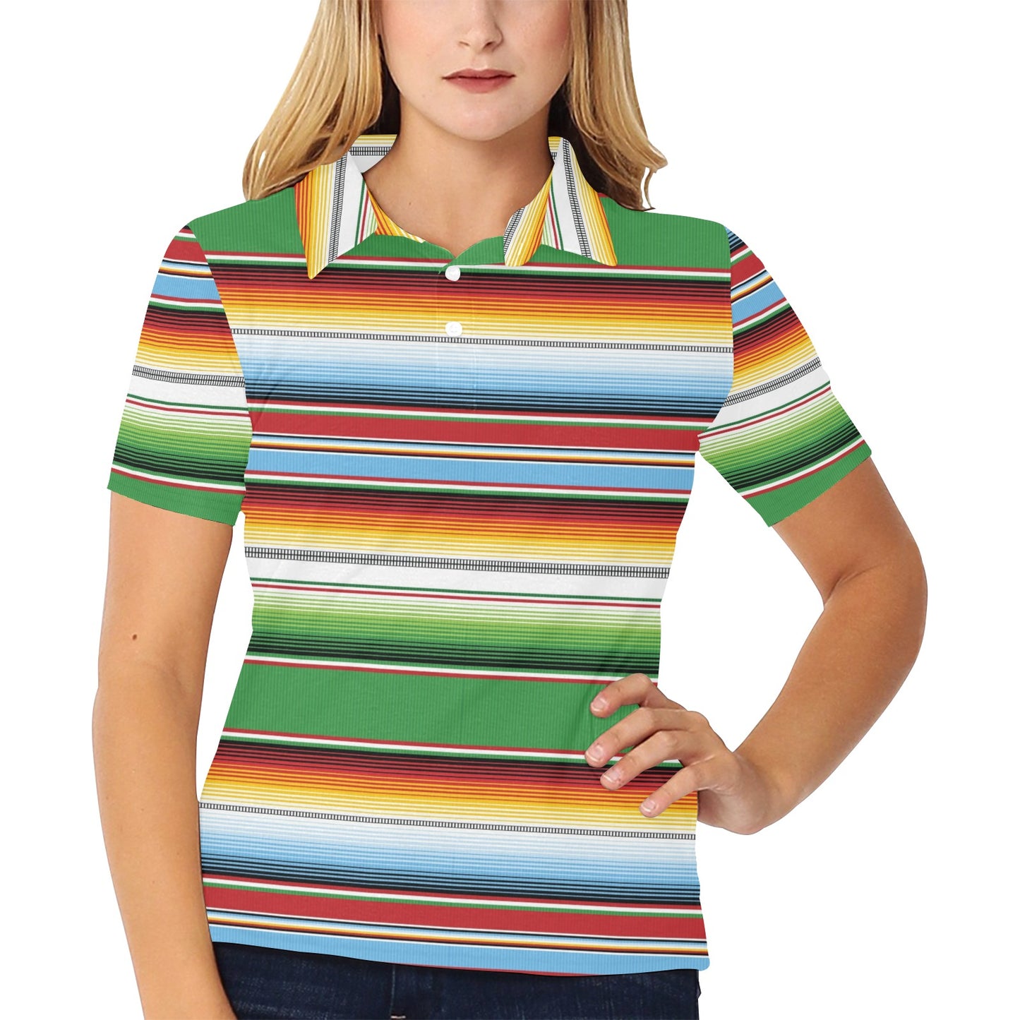 Serape Print Design LKS302 Women's Polo Shirt