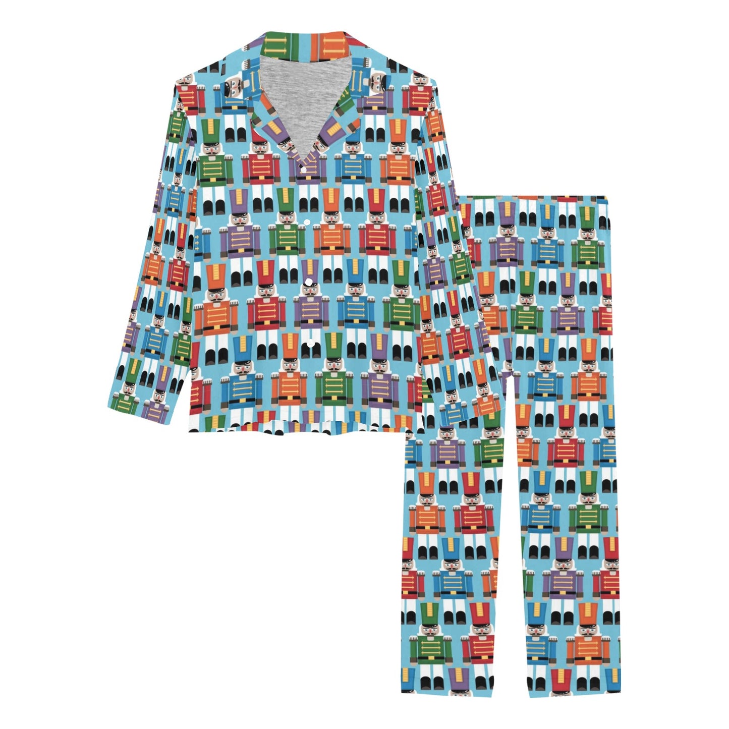 Nutcracker Pattern Print Design A02 Women's Long Pajama Set