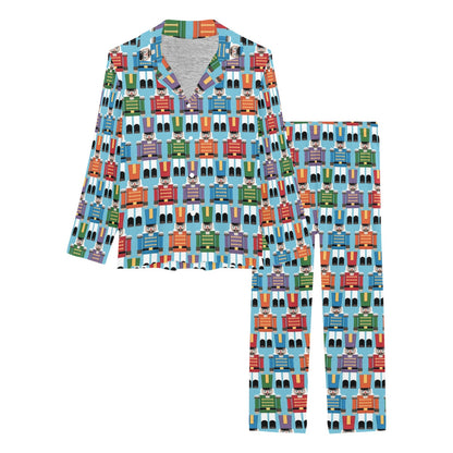 Nutcracker Pattern Print Design A02 Women's Long Pajama Set