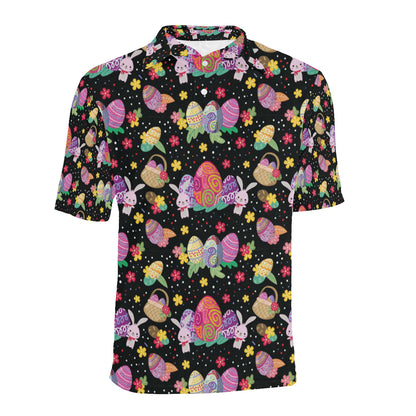 Easter Eggs Pattern Print Design RB06 Men Polo Shirt