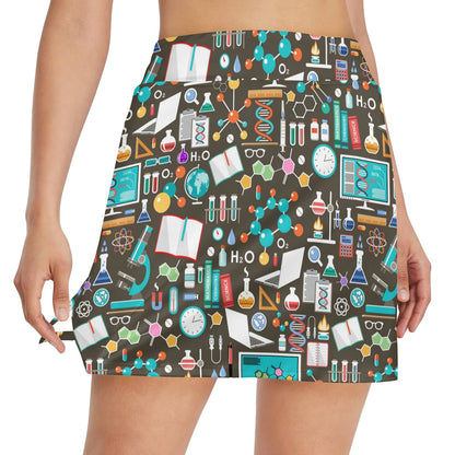 Science Print Design LKS303 17" Golf & Pickleball Skort with Pockets