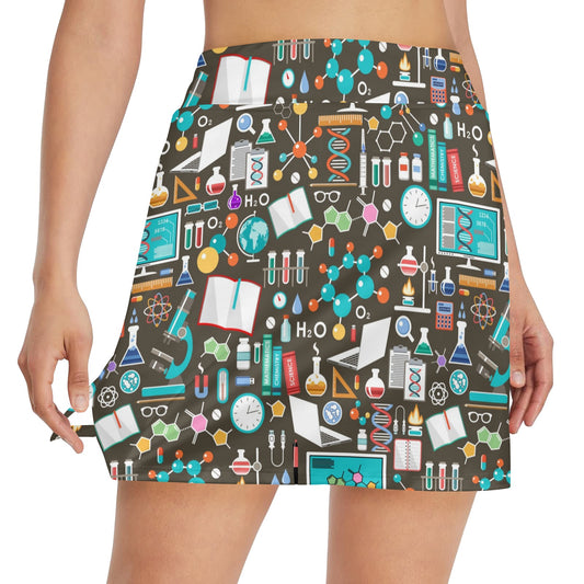 Science Print Design LKS303 17" Golf & Pickleball Skort with Pockets