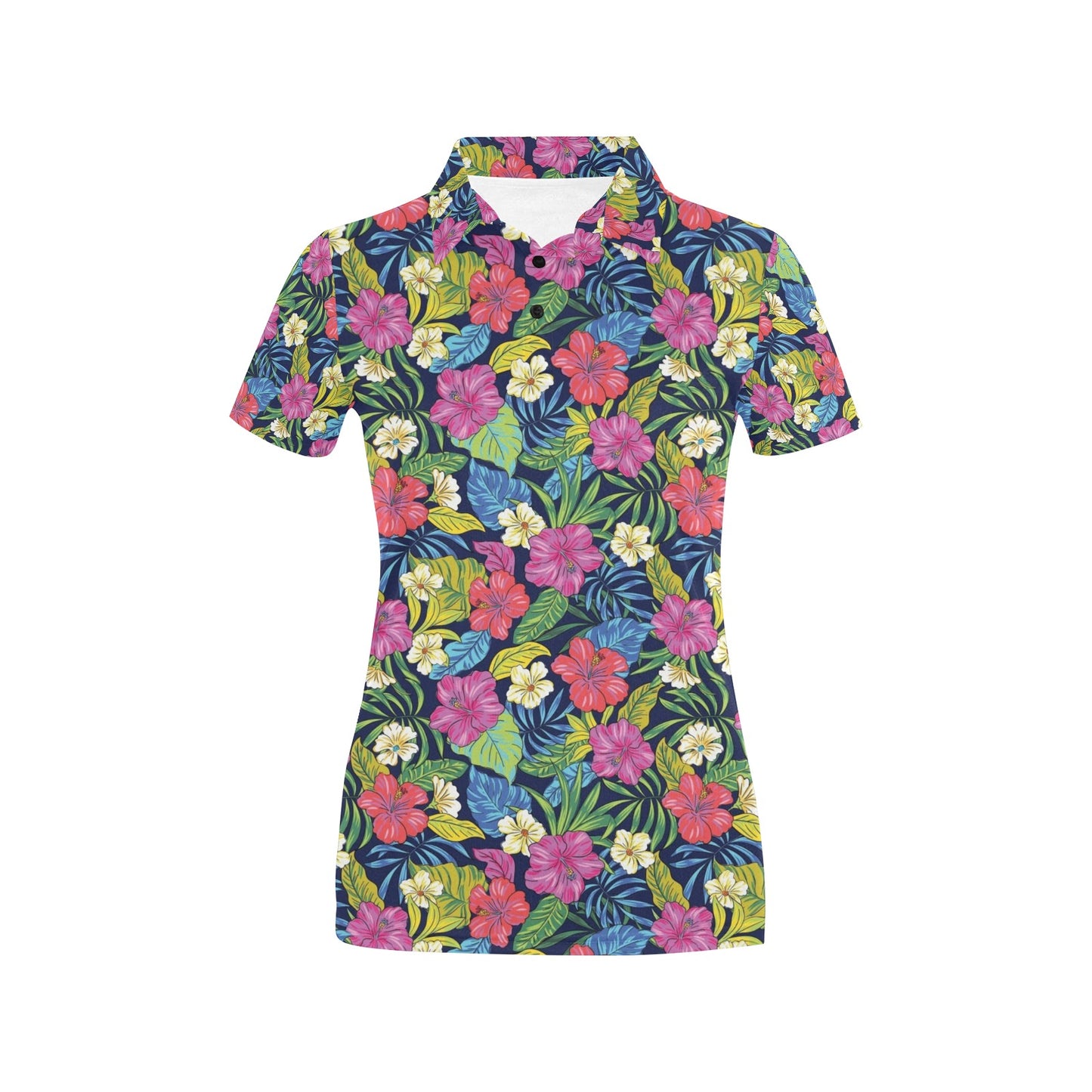 Hibiscus Print Design LKS3010 Women's Polo Shirt