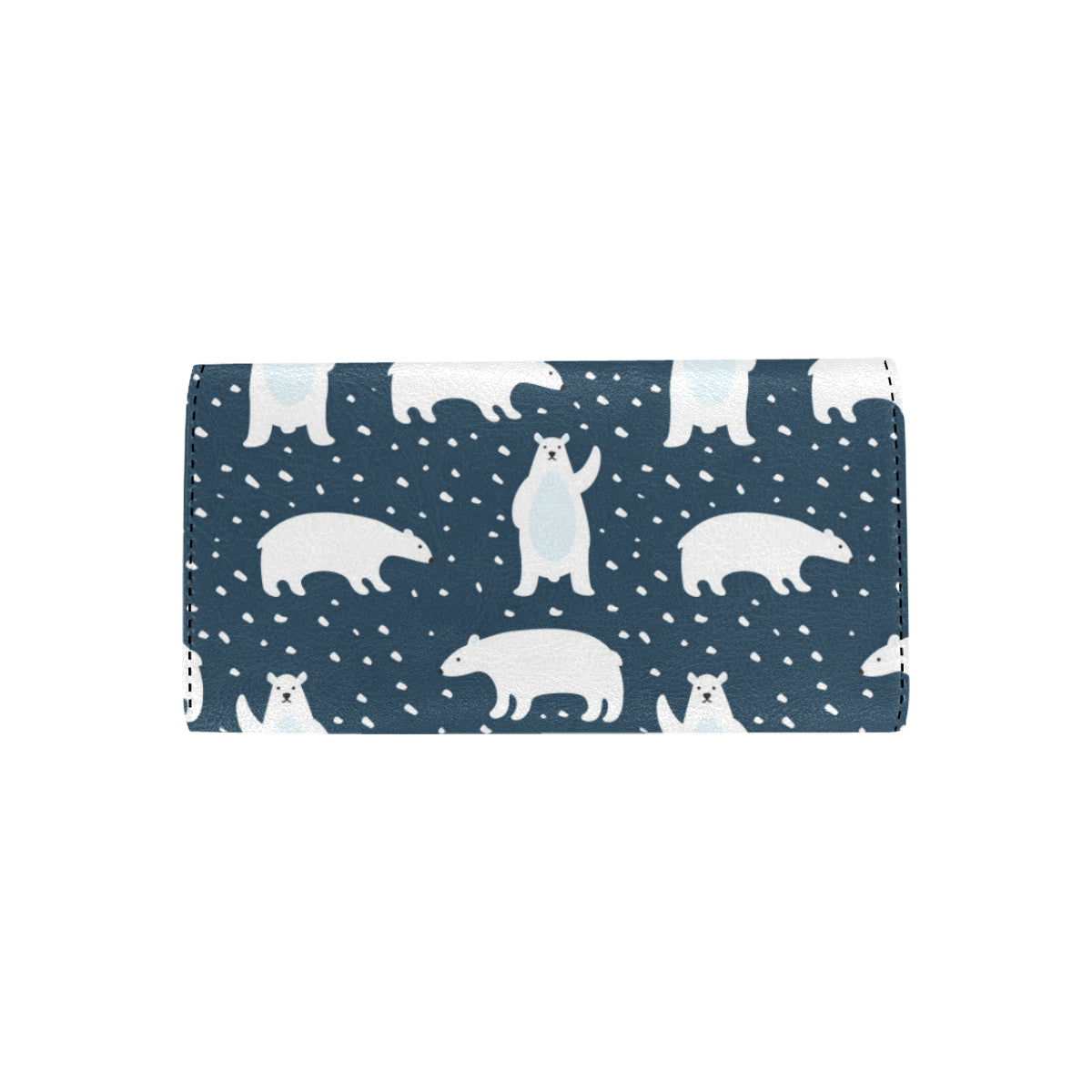 Polar Bear Pattern Print Design A02 Women's Trifold Wallet