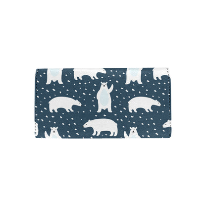 Polar Bear Pattern Print Design A02 Women's Trifold Wallet