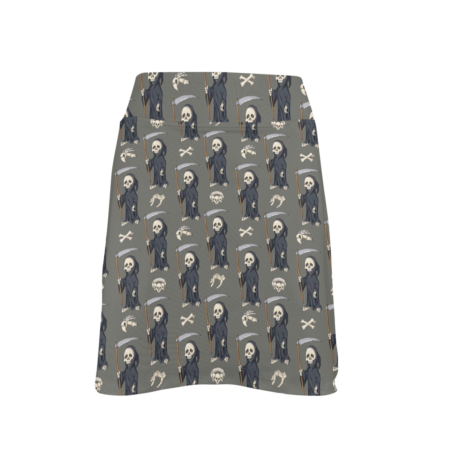 Skeleton Print Design LKS308 17" Golf & Pickleball Skort with Pockets