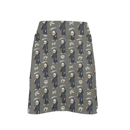 Skeleton Print Design LKS308 17" Golf & Pickleball Skort with Pockets