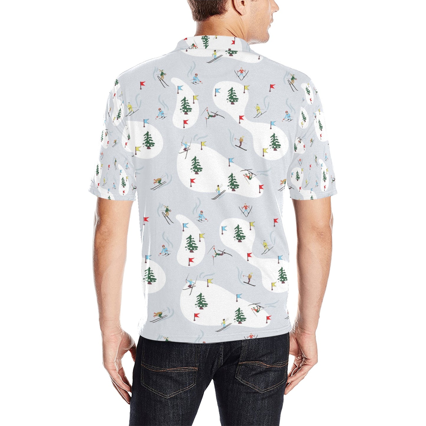 Ski Print Design LKS305 Men Polo Shirt