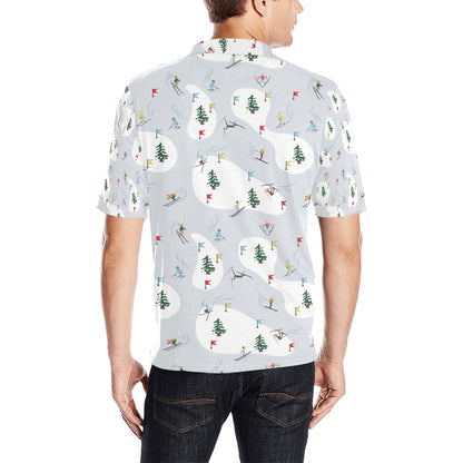Ski Print Design LKS305 Men Polo Shirt