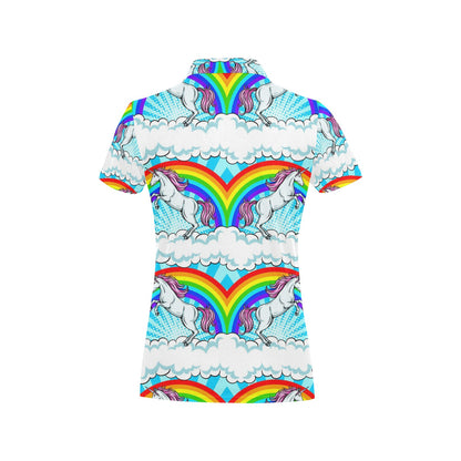 Unicorn Rainbow Women's Polo Shirt