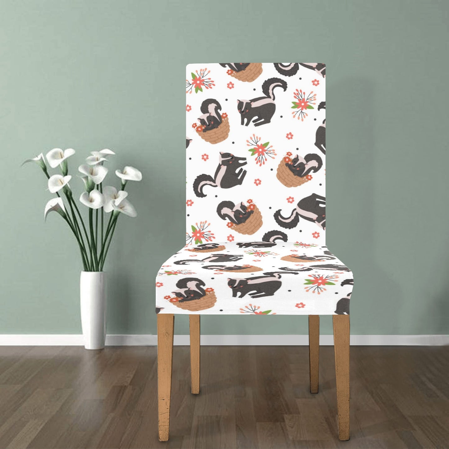 Skunk Print Design LKS304 Dining Chair Slipcover