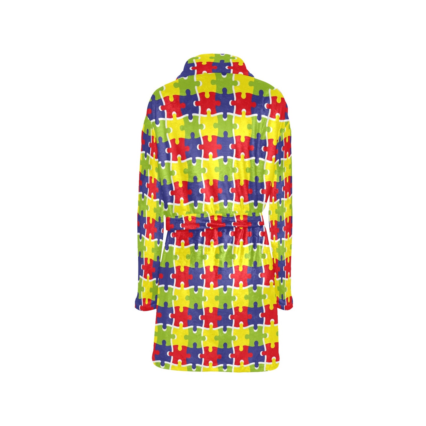 Autism Awareness Pattern Print Design 03 Women's Fleece Robe