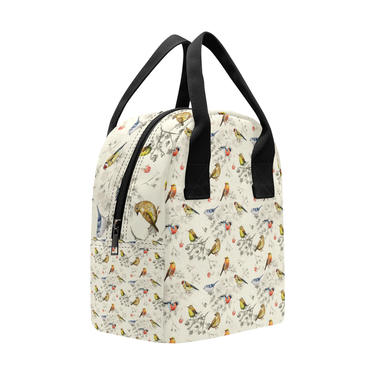 Bird Watercolor Design Pattern Insulated Lunch Bag