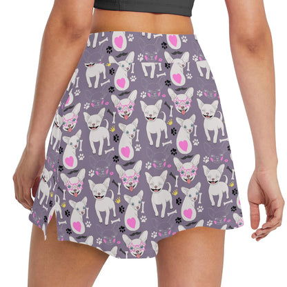 Chihuahua Happy Pattern 17" Golf & Pickleball Skort with Pockets