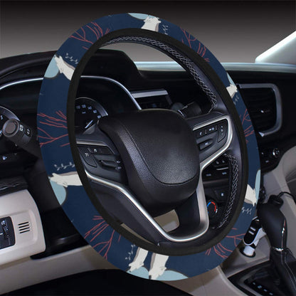 Wolf Moon Print Design LKS304 Steering Wheel Cover with Elastic Edge