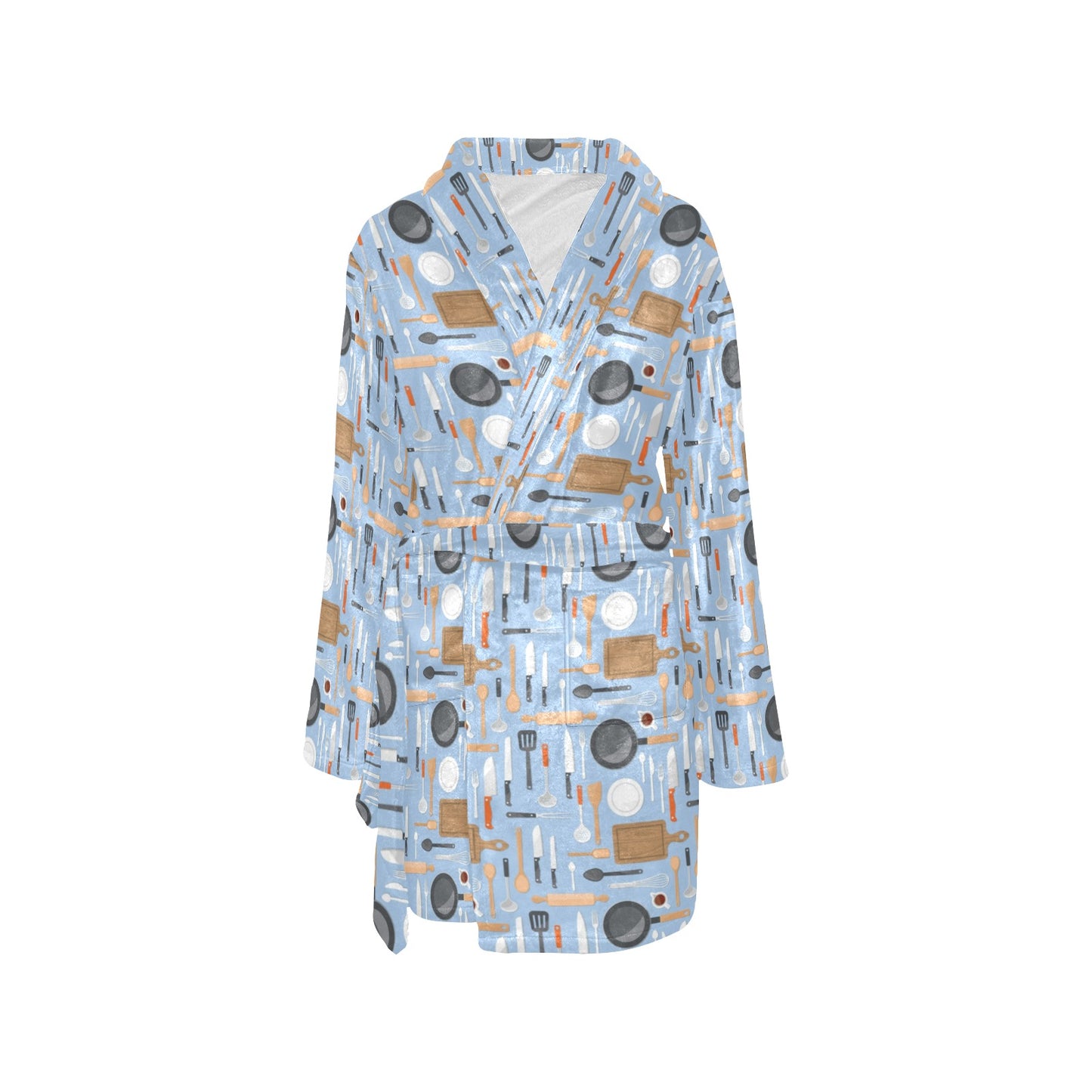 Cooking Kitchen Tools Pattern Print Design 02 Women's Fleece Robe