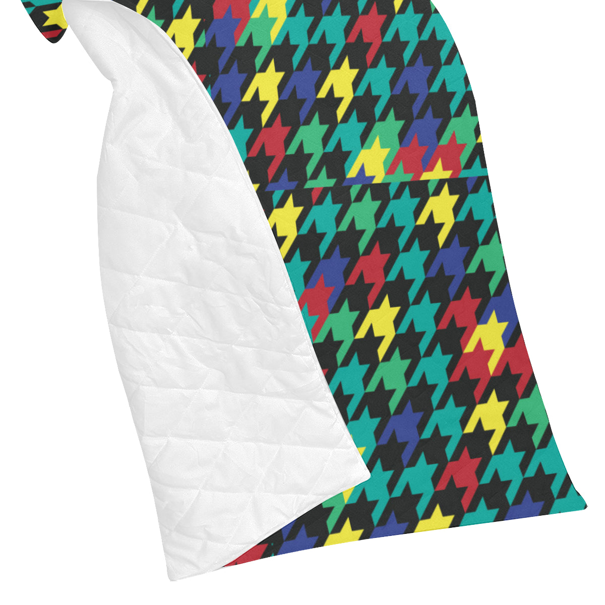 Houndstooth Colorful Pattern Print Design 02 Premium Quilt