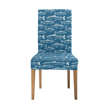 Salmon Fish Print Design LKS301 Dining Chair Slipcover