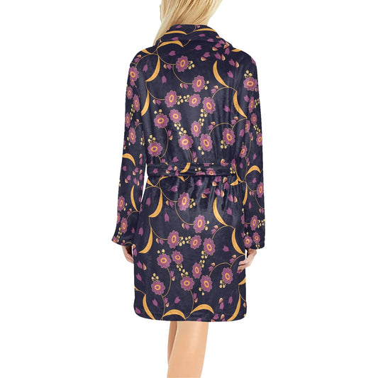 Anemone Pattern Print Design AM012 Women's Fleece Robe