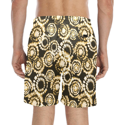 Tie Dye Print Design LKS307 Men's Swim Trunks Beach Shorts