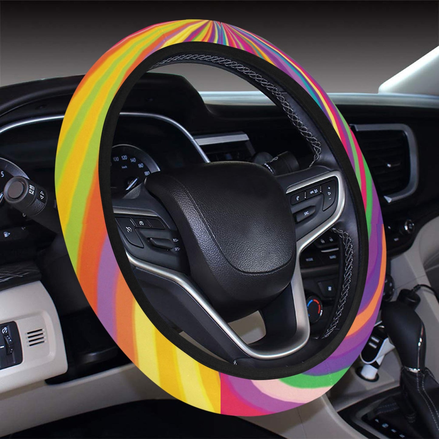 Vortex Print Design LKS301 Steering Wheel Cover with Elastic Edge