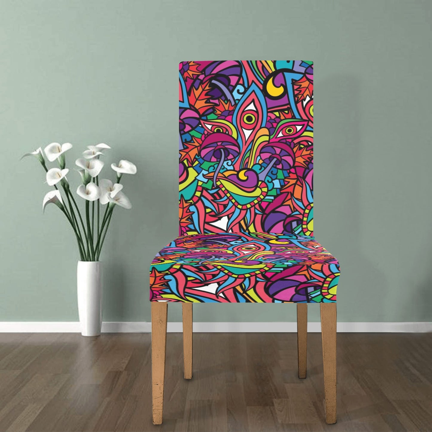 Trippy Print Design LKS302 Dining Chair Slipcover