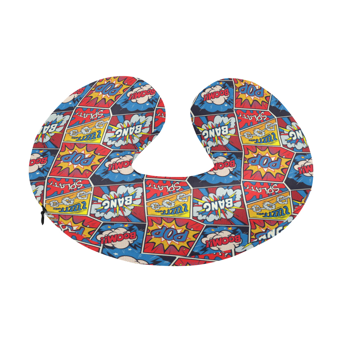 Comic Book Pattern Print Design 03 U-Shaped Travel Neck Pillow