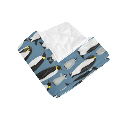 Penguin Pattern Print Design A03 Premium Quilt
