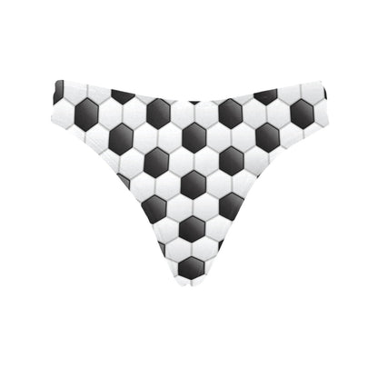 Soccer Ball Texture Print Pattern Women's Thongs
