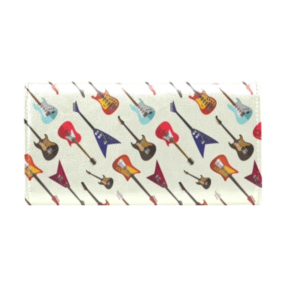 Electric Guitar Print Design LKS404 Women's Trifold Wallet