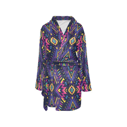Aztec Pattern Print Design 07 Women's Fleece Robe