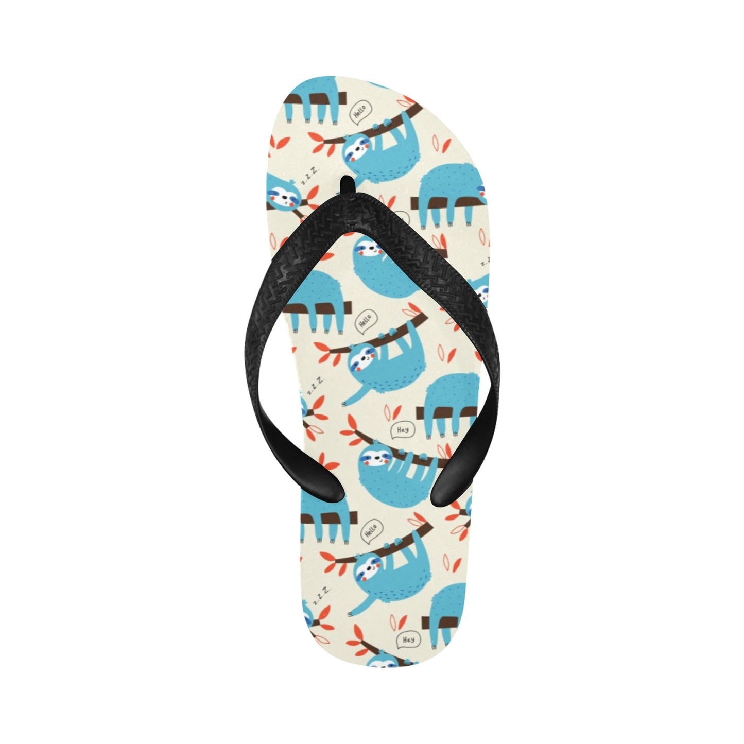 Sloth Print Design LKS3011 Flip Flops