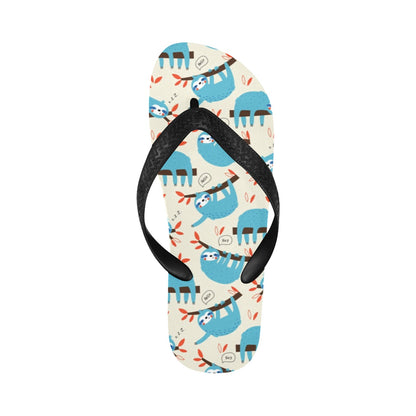 Sloth Print Design LKS3011 Flip Flops