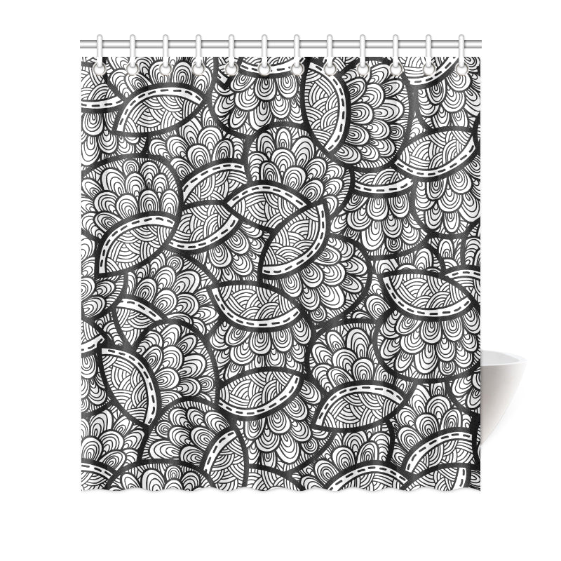 Polynesian Pattern Print Design A01 Shower Curtain