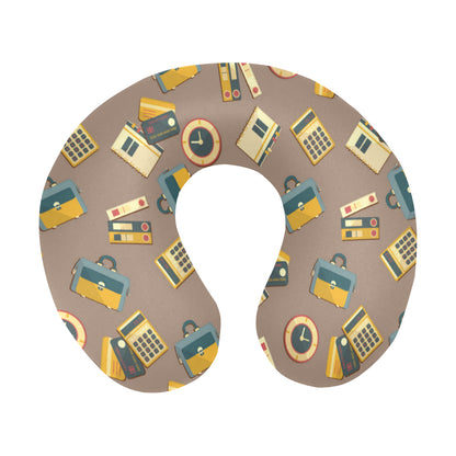 Accounting Financial Pattern Print Design 03 U-Shaped Travel Neck Pillow